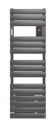 Radiateur sèche-serviettes électrique avec soufflerie Adelis étroit 1750W graphite - ATLANTIC