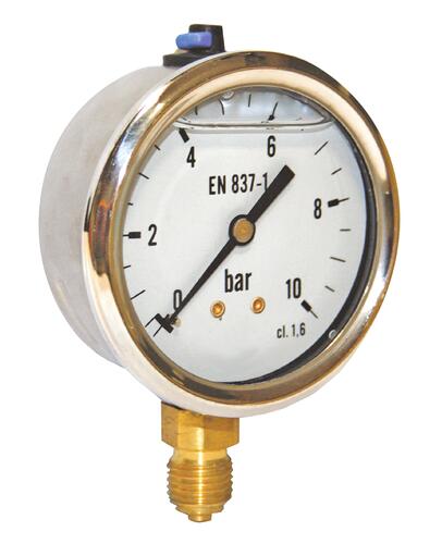 Manomètre à bain de glycérine radial - 0 à 10 bars