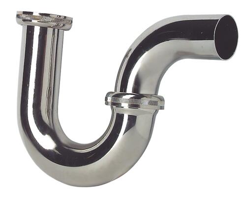 Siphon de lavabo laiton blanchi ø32