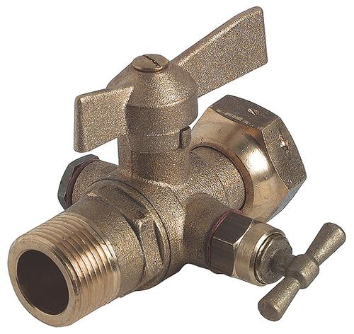 Robinet d'arrêt compteur droit M20/27 à boisseau sphérique à purge