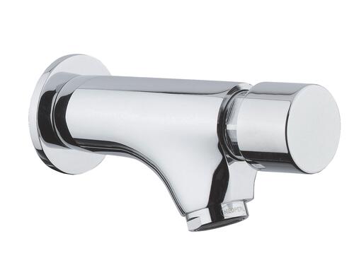 Robinet mural temporisé chromé design 