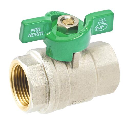 Vanne à sphère NF double femelle 26/34 à manette papillon