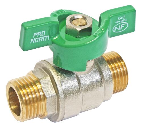 Vanne à sphère NF double mâle 26/34 à manette papillon