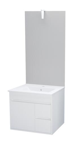 Meuble à suspendre 60cm lumpur miroir affleurant