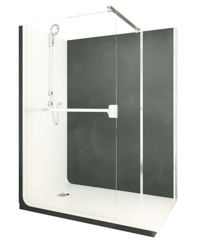 Douche ELMER thermostatique 160x90cm - Charbon