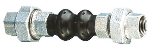 Compensateur de dilatation double soufflet à raccord union fonte DN20