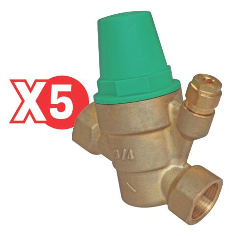 Pack de 5 réducteurs de pression à membrane NF double femelle 20/27 - BALLON OFFERT PRONORM BY AYOR PACK104010301B