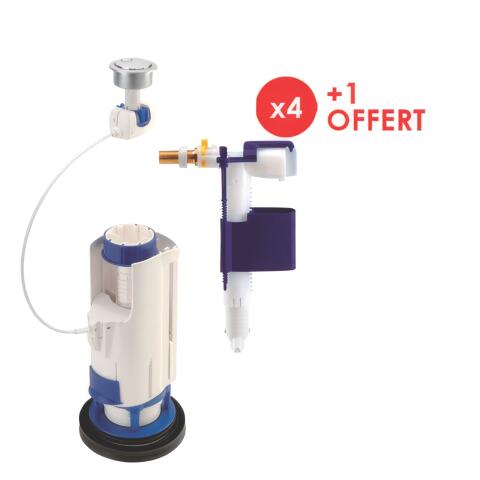 Lot de 4+1 mécanismes complets à double poussoirs - NICOLL NICOLL PACK5818