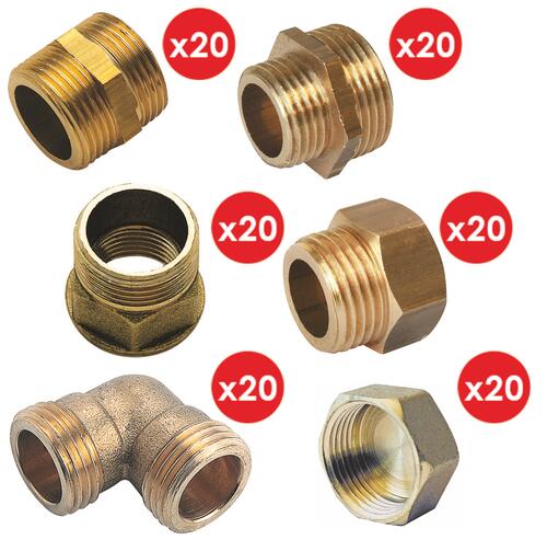 Pack 120 raccords laiton