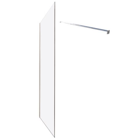 Écran de douche fixe profilé chromé SCUDO 80cm avec barre de fixation ELMER BY AYOR PACK800048