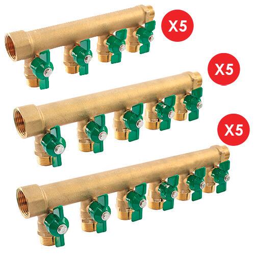 Pack de 15 collecteurs de distribution avec mini vannes