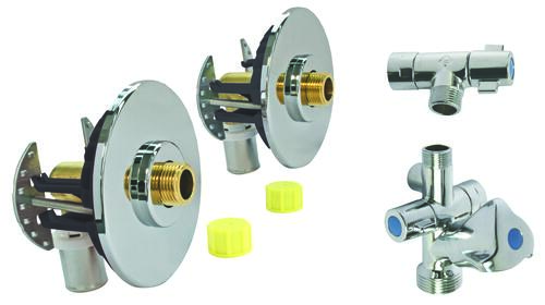 Kit FIXOPLAC sous évier avec robinets / Raccords coudés - MULTICOUCHE ø16 M12/17