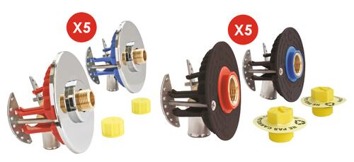 Pack de 5 modules de raccordement robinetterie bain-douche + 5 modules sous évier ou lavabo à sertir PER - FIXOPLAC FIXOPLAC BY AYOR PACKFIXO1