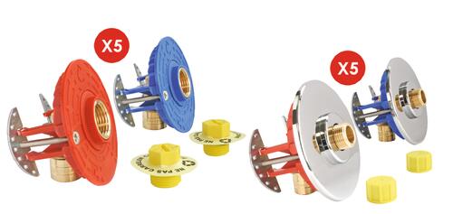 Pack de 5 modules de raccordement robinetterie bain-douche + 5 modules sous évier ou lavabo à glissement PER - FIXOPLAC FIXOPLAC BY AYOR PACKFIXO2