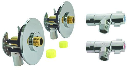 Kit FIXOPLAC sous lavabo avec robinets / Raccords coudés - MULTICOUCHE ø16 M12/17