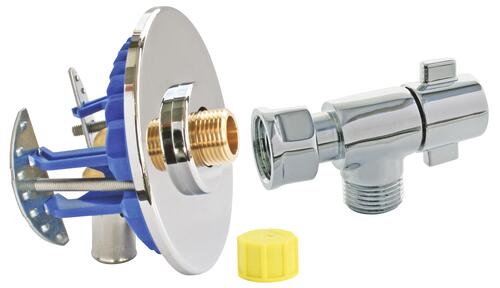 Kit FIXOPLAC WC avec robinet / Raccords coudés - PER à sertir ø12 M12/17