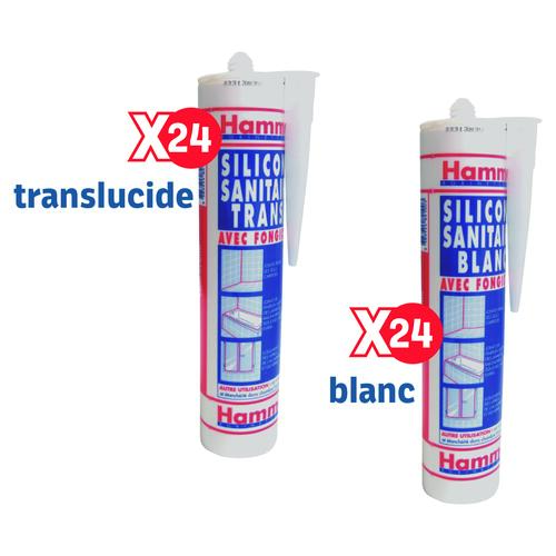 Pack de 48 mastics silicones 300 ml