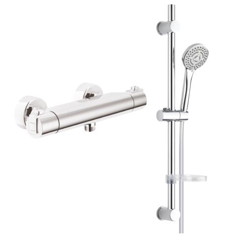 Pack thermostatique de douche + ensemble barre de douche ROLF BY AYOR PACKTHERMO2