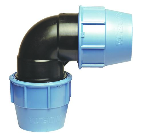 Coude égal plastique à serrage extérieur PE ø50