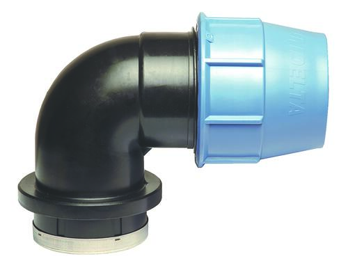 Coude plastique femelle à serrage extérieur PE ø25-20/27