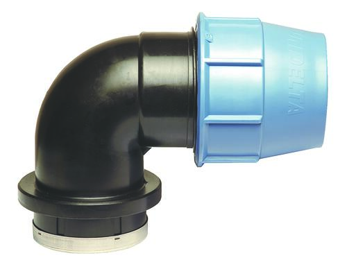 Coude plastique femelle à serrage extérieur PE ø40-33/42