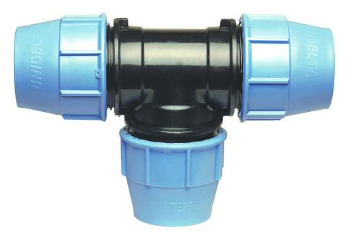 Té égal plastique à serrage extérieur PE ø25