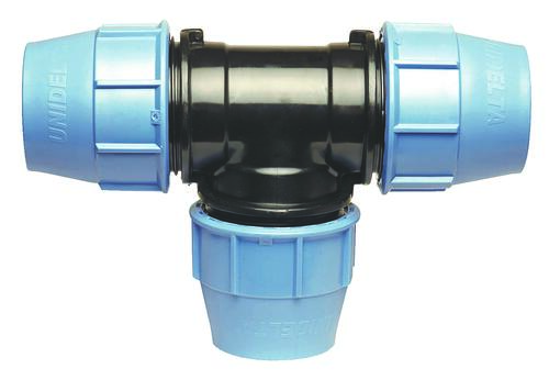 Té égal plastique à serrage extérieur PE ø40