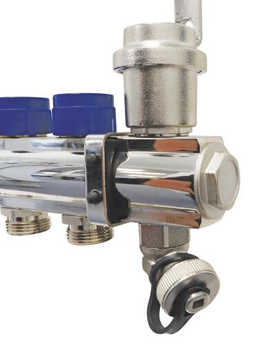 Collecteur PCBT 10 départs en laiton chromé