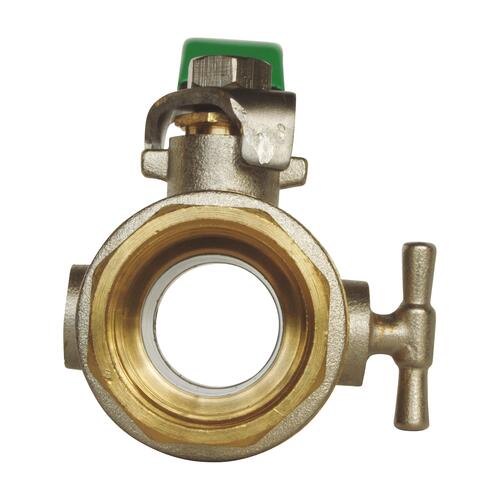 Vanne à sphère NF mâle femelle à purge 26/34 à manette plate