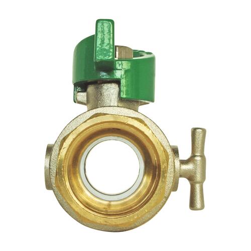 Vanne à sphère NF double femelle à purge 26/34 à manette papillon