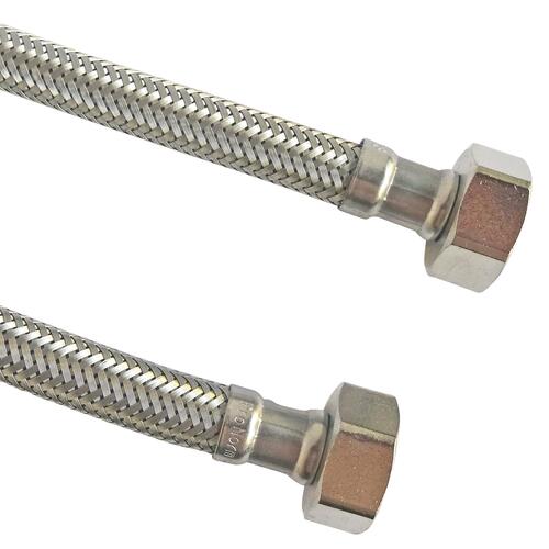 Lot de 2 flexibles sanitaire 2 écrous tournants femelle 15/21 - Longueur 500mm DN8