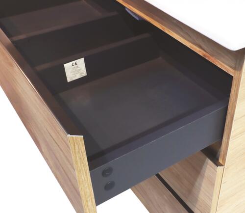 Meuble OSLO à suspendre 2 tiroirs 60cm blanc mat avec miroir LED LOUXOR