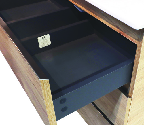 Meuble OSLO à suspendre 3 tiroirs 80cm blanc mat avec miroir LED LOUXOR ONDEE 402117526 - vue 4