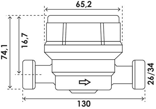 Compteur d'eau divisionnaire eau froide à jet unique à lecture directe DN20