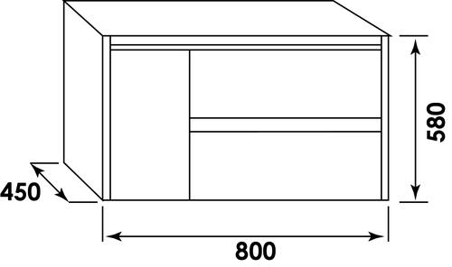 Caisson 80cm boston taiga