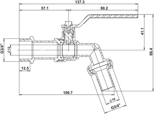 Robinet d'arrosage à boisseau sphérique à presse étoupe 20/27- 20/27