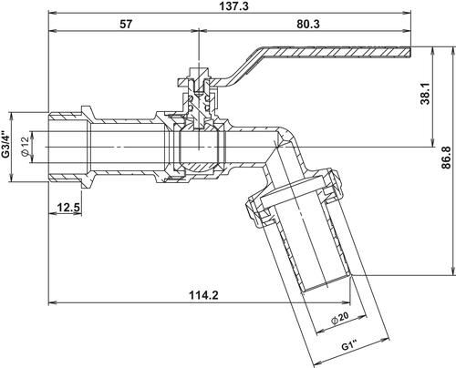 Robinet d'arrosage à boisseau sphérique 20/27 - 26/34