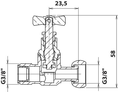 Robinet de chasse WC droit brossé