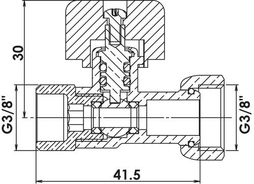 Robinet d'arrêt WC droit à boisseau sphérique