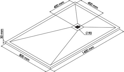 Receveur de douche résine de synthèse RECEA noir 80x140