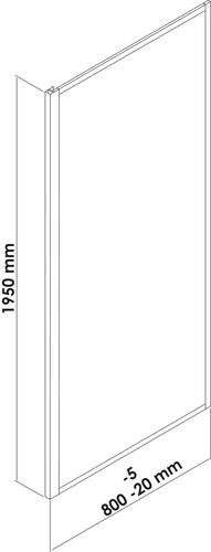 Retour fixe profilés noirs CONCEPT'O 80cm