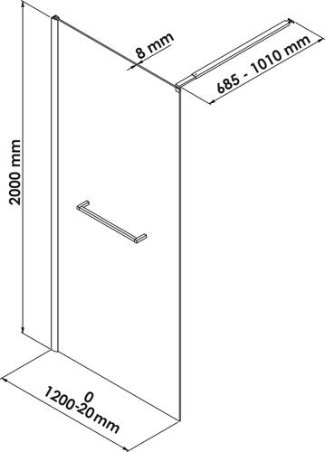 Paroi de douche fixe profilé chromé VERSUS 120cm