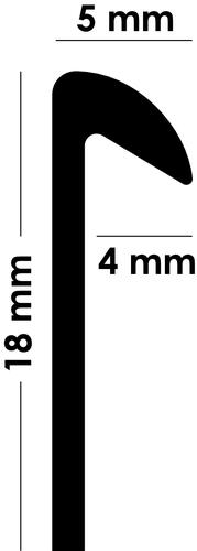 Profilé de finition arrondi chromé pour panneau mural 4 mm