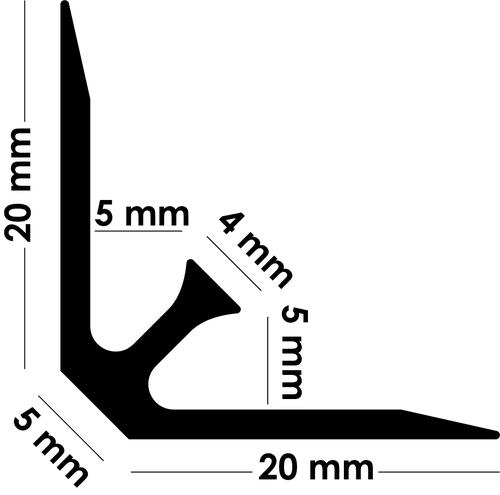 Profilé d'angle rentrant bronze pour panneau mural 4 mm
