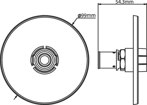Applique d'arrosage chromée avec raccord à sertir PER ø16 F15/21