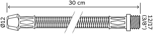Flexible sanitaire 1 raccord mâle 12/17 - 1 raccord bicône 12 pour cuivre - Longueur 300 mm - DN8 SOMATHERM 2985-10 - vue 2