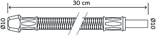 Flexible sanitaire 1 raccord bicône pour cuivre et 1 tube lisse à souder ø10 - Longueur 300mm DN8 SOMATHERM 2985-12 - vue 2