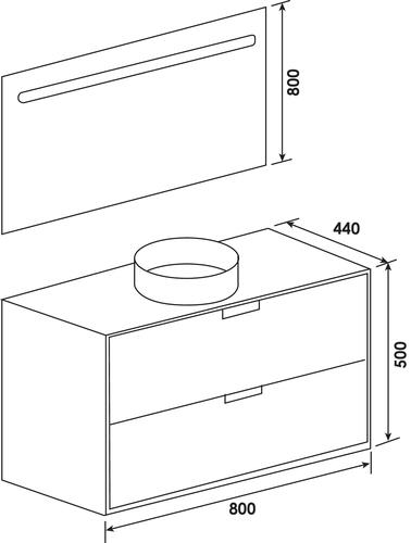 Meuble VENIZ à suspendre 80cm noir/cognac