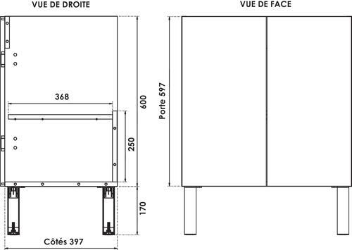 Meuble PMR 80cm 2 portes ergo - NEOVA