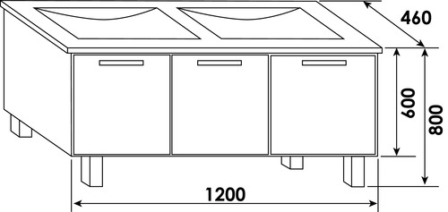 Caisson sur pieds vert menthe NEW YORK 120cm ELMER BY AYOR 401511605 - vue 3